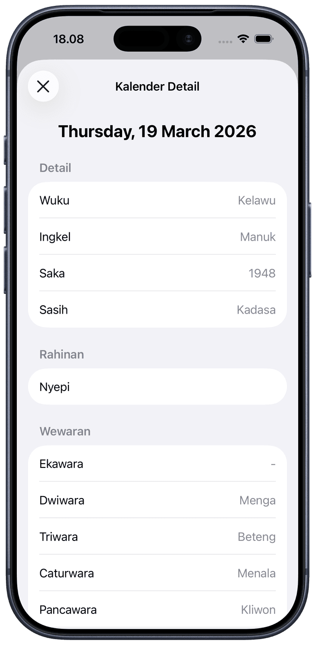 Kalender Bali Calendar Page